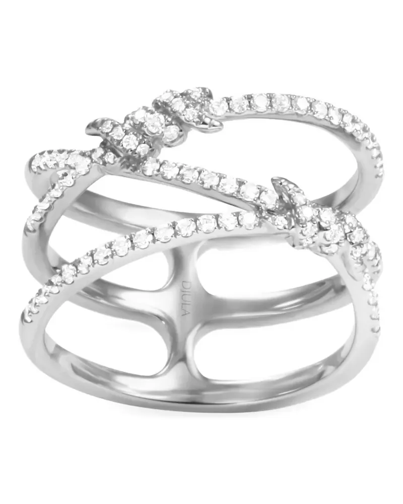 DJULA Barbelé Ring mit Diamanten - Silber Silber