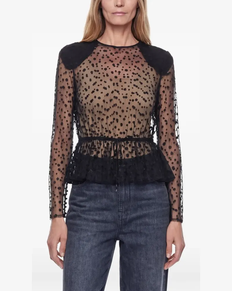 Chloé Bluse mit Schößchen - Schwarz Schwarz
