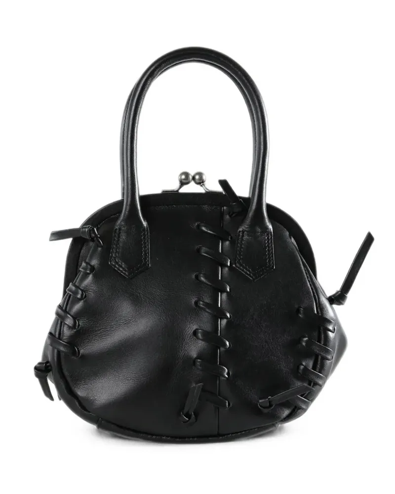 Yohji Yamamoto Handtasche mit Schnürung - Schwarz Schwarz