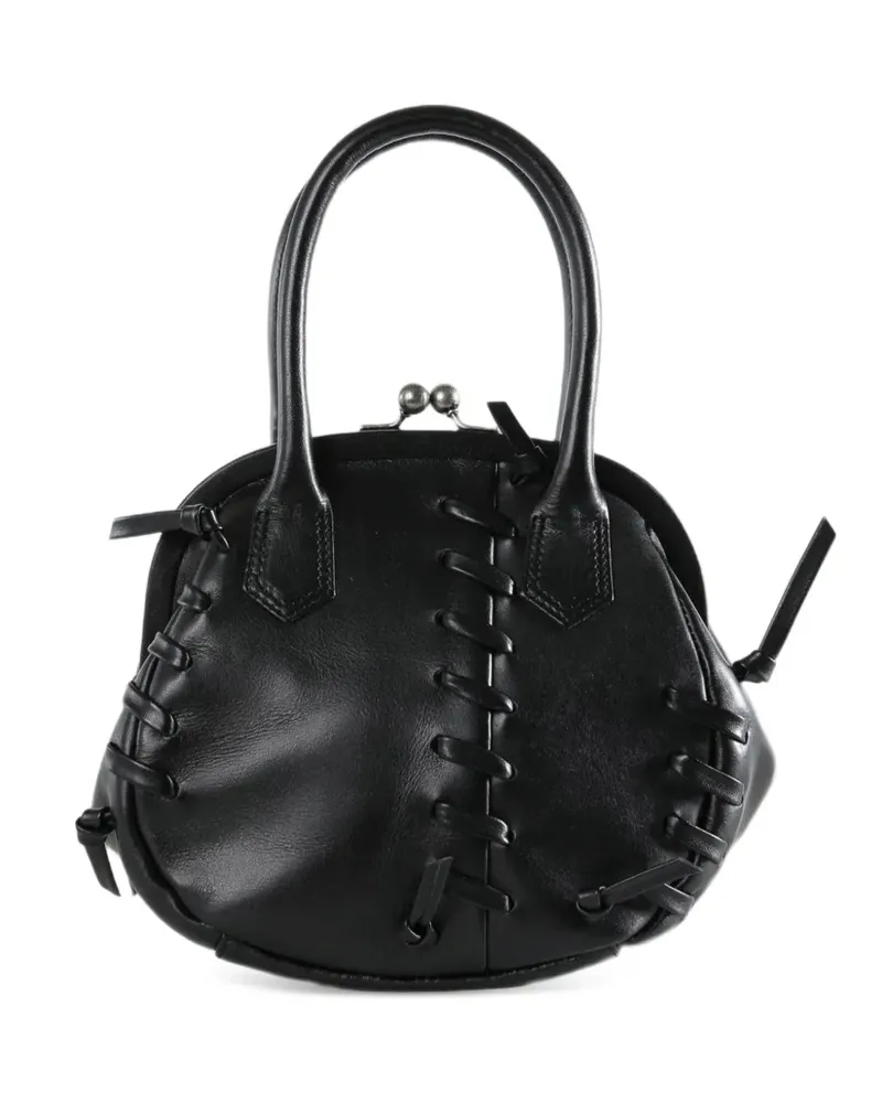 Yohji Yamamoto Handtasche mit Schnürung - Schwarz Schwarz