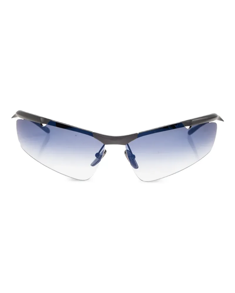 Balenciaga Geometrische Boomerang Cat Sonnenbrille - Schwarz Schwarz