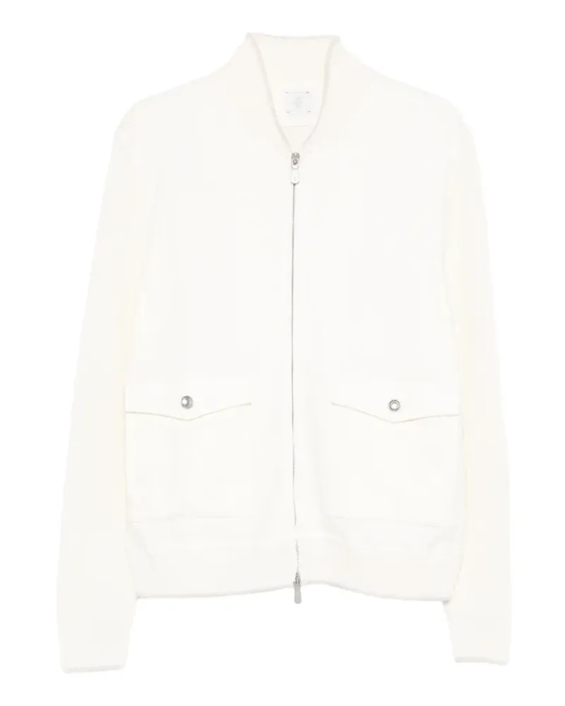 Eleventy Jacke mit Klappentaschen und Reißverschluss - Weiß Weiß