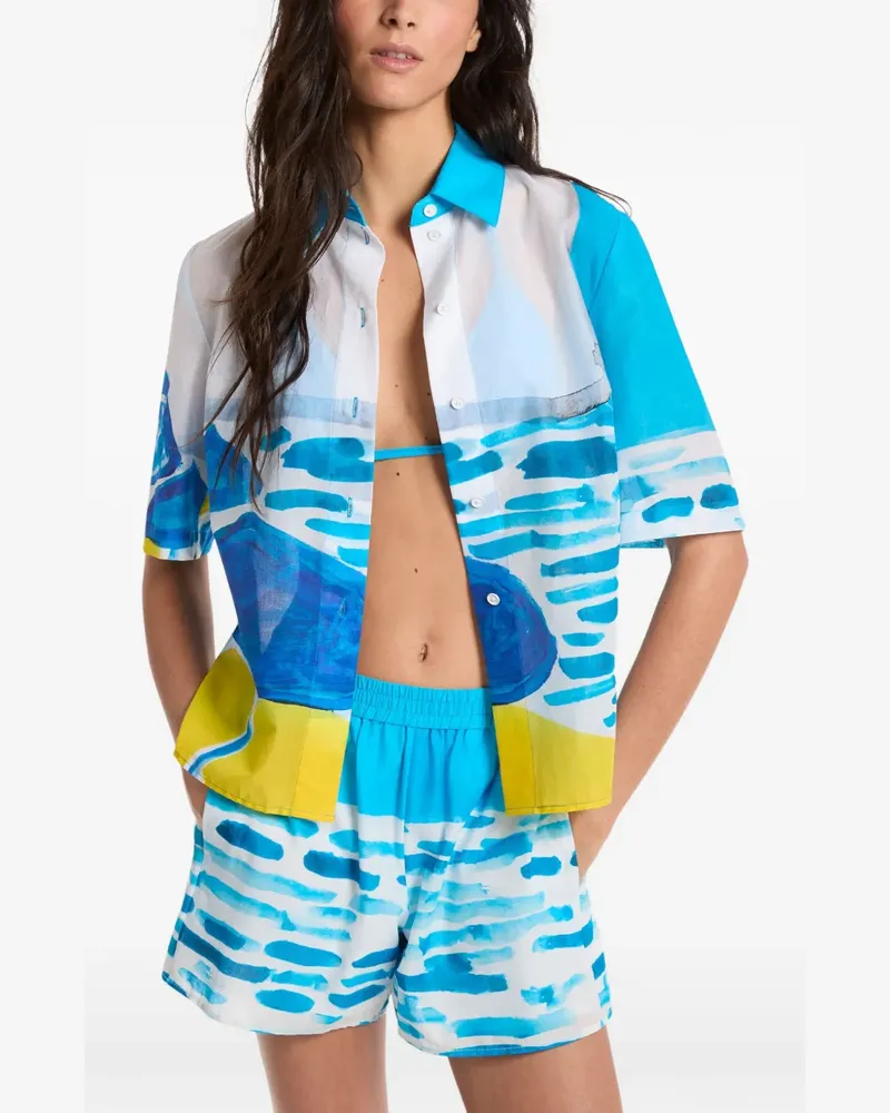 Michael Kors Hemd mit grafischem Print - Blau Blau