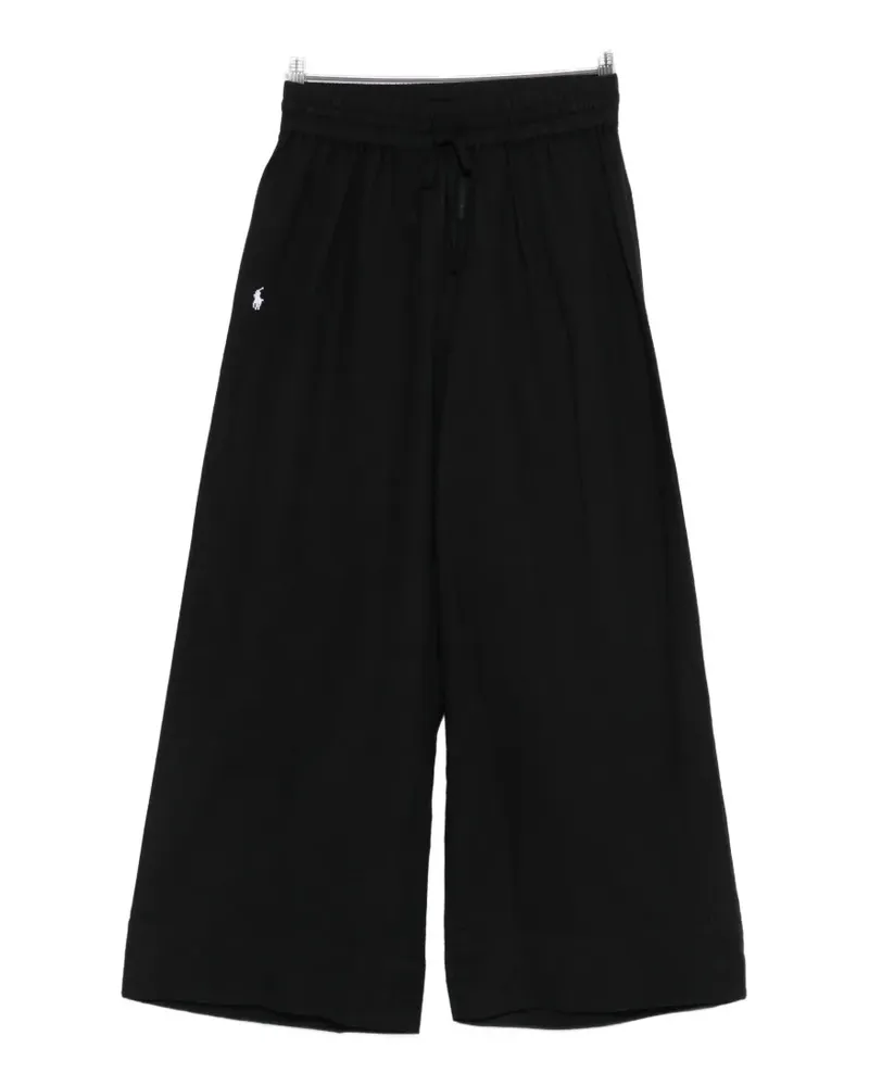 Ralph Lauren drawstring embroidered-logo trousers - Schwarz Schwarz