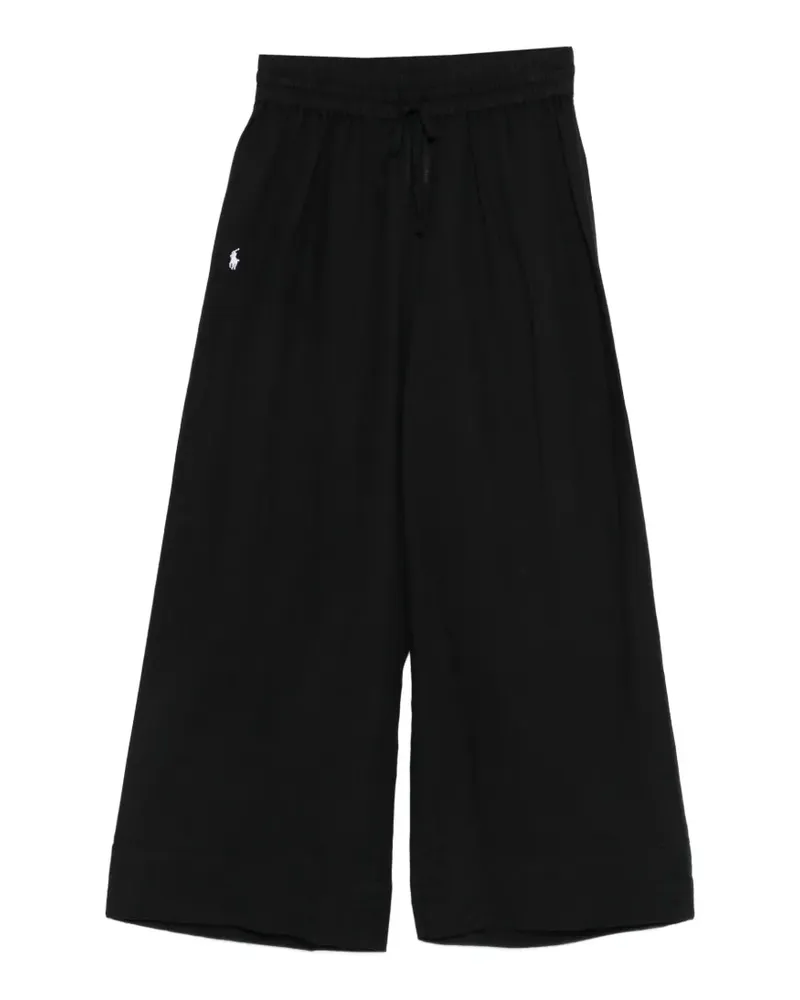 Ralph Lauren drawstring embroidered-logo trousers - Schwarz Schwarz