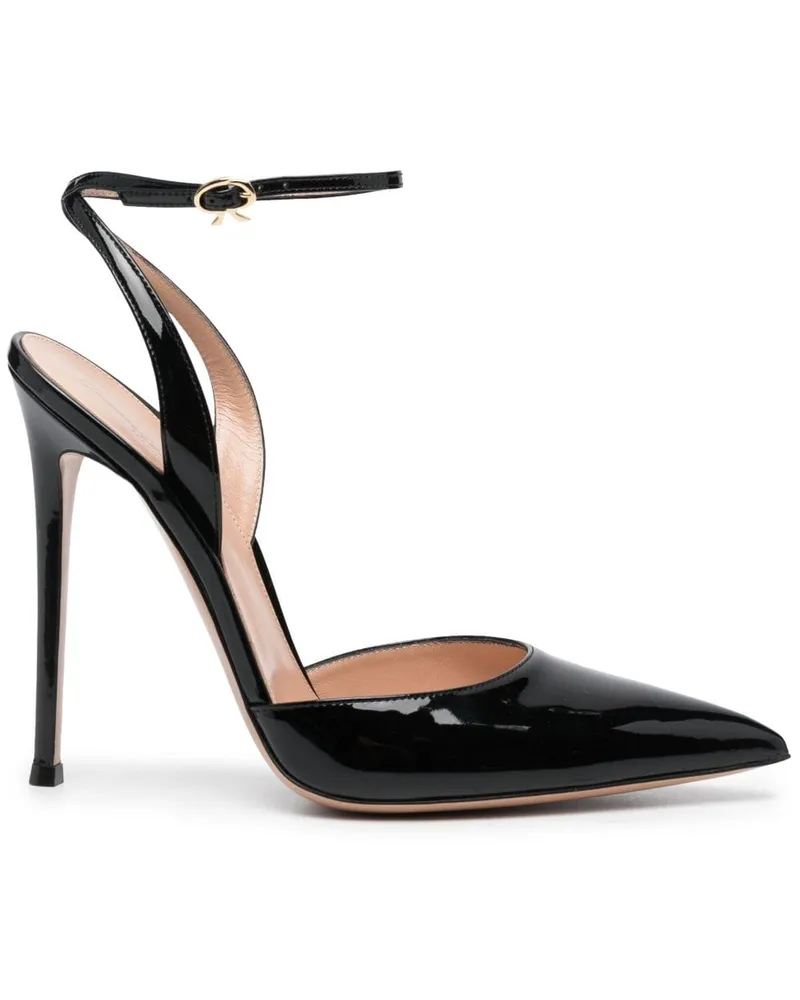 Gianvito Rossi Spitze Sandalen aus Lackleder 130mm - Schwarz Schwarz