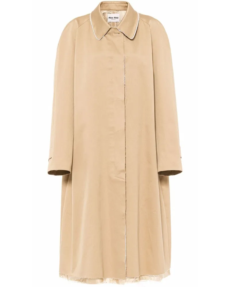 Miu Miu Einreihiger Mantel - Nude Nude