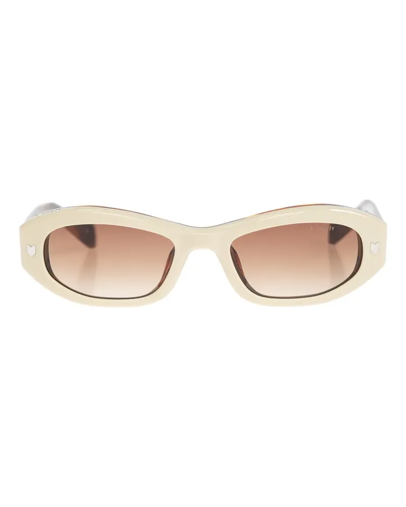 Kitsuné oval-frame sunglasses - Nude Nude
