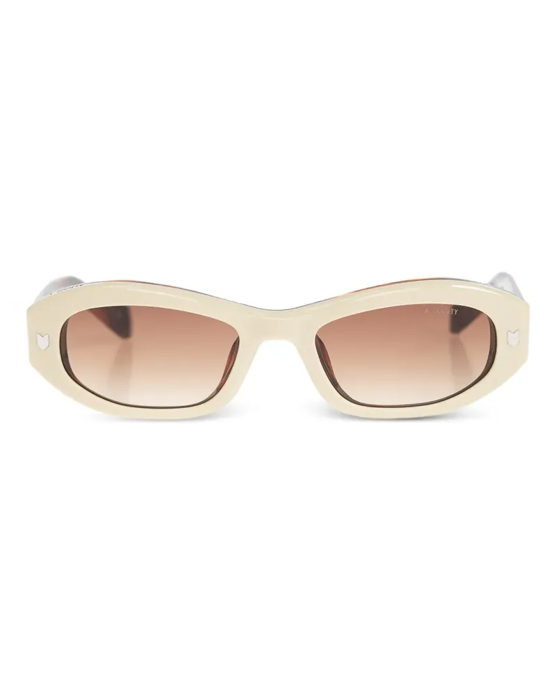 Kitsuné oval-frame sunglasses - Nude Nude