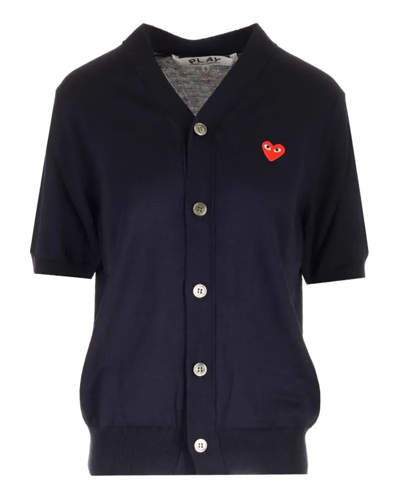 Comme des Garçons short-sleeve Play heart cardigan - Blau Blau
