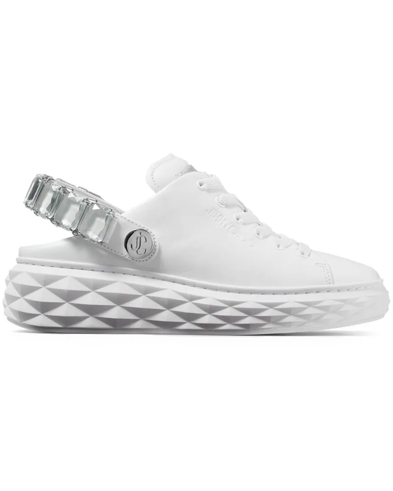 Jimmy Choo Diamond Maxi Sling Slipper - Weiß Weiß