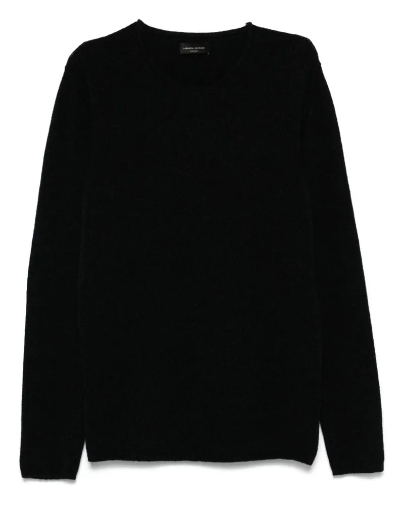 Roberto Collina Gerippter Pullover Schwarz