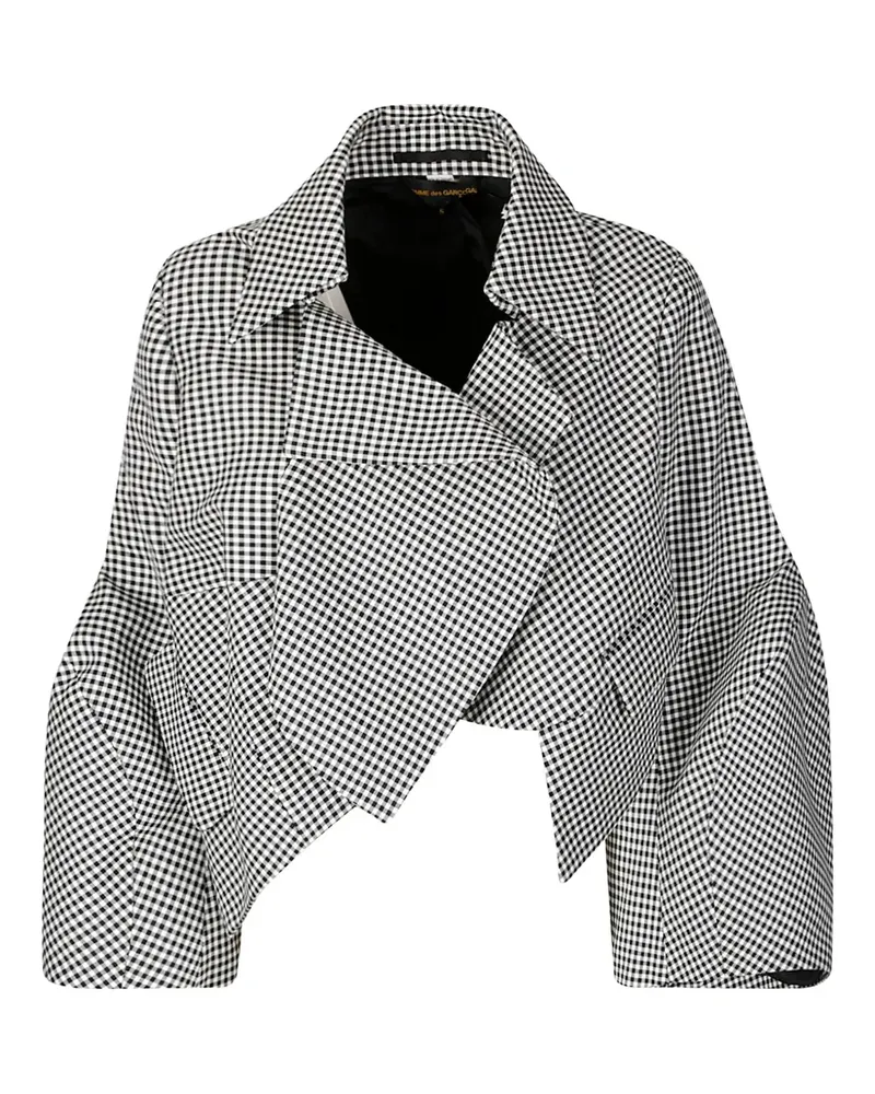 Comme des Garçons gingham-check asymmetric jacket - Schwarz Schwarz