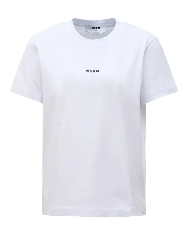 MSGM logo-print cotton T-shirt - Weiß Weiß