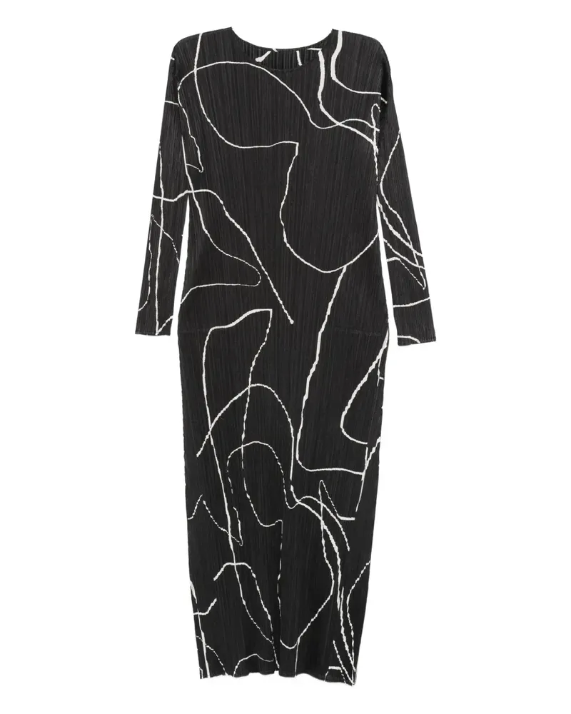 Issey Miyake plissé-effect midi dress - Schwarz Schwarz