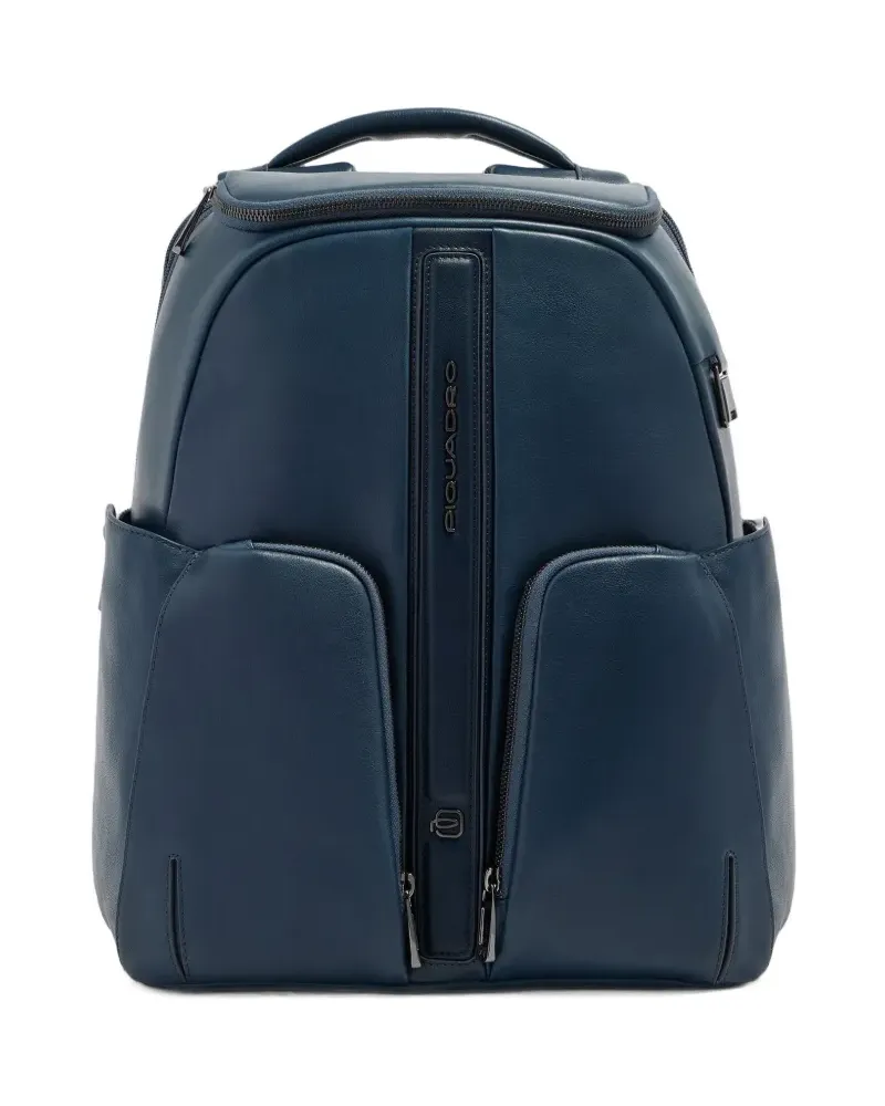 Piquadro Rucksack mit Logo-Schild - Blau Blau