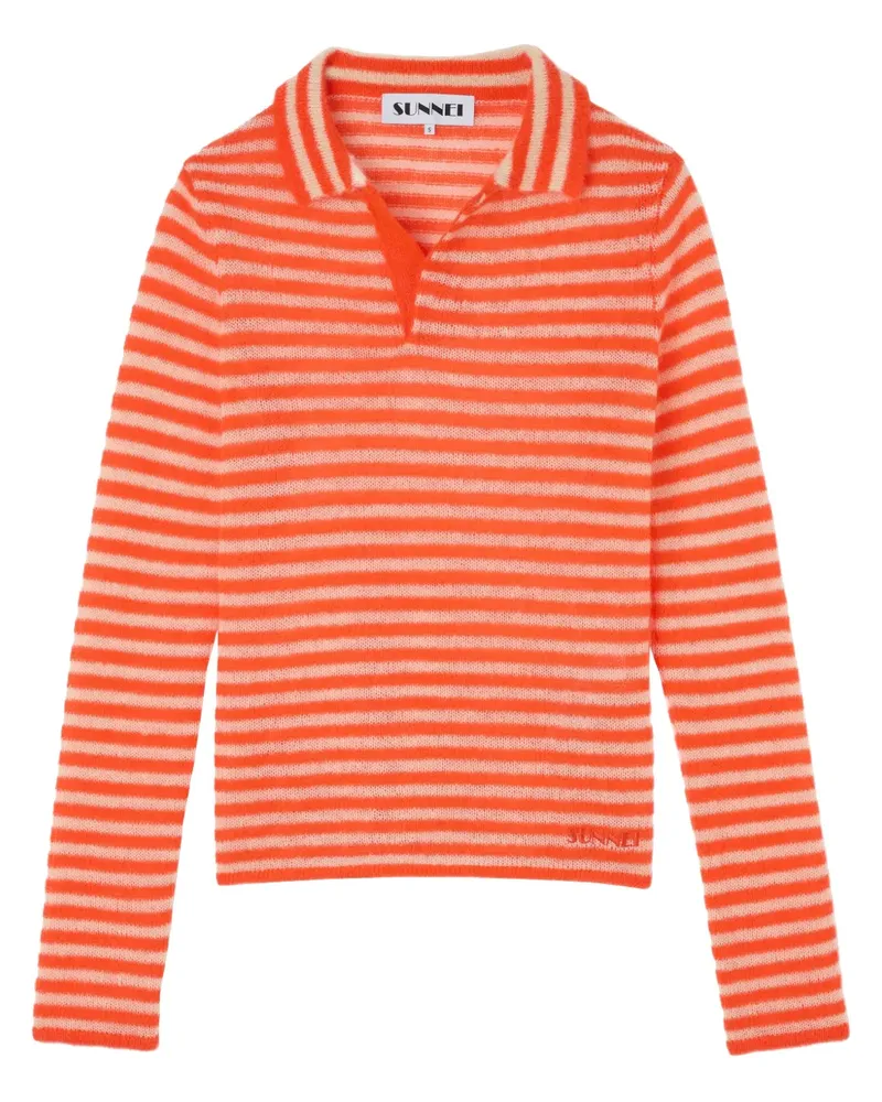 SUNNEI Gestreifter Polo-Pullover - Orange Orange