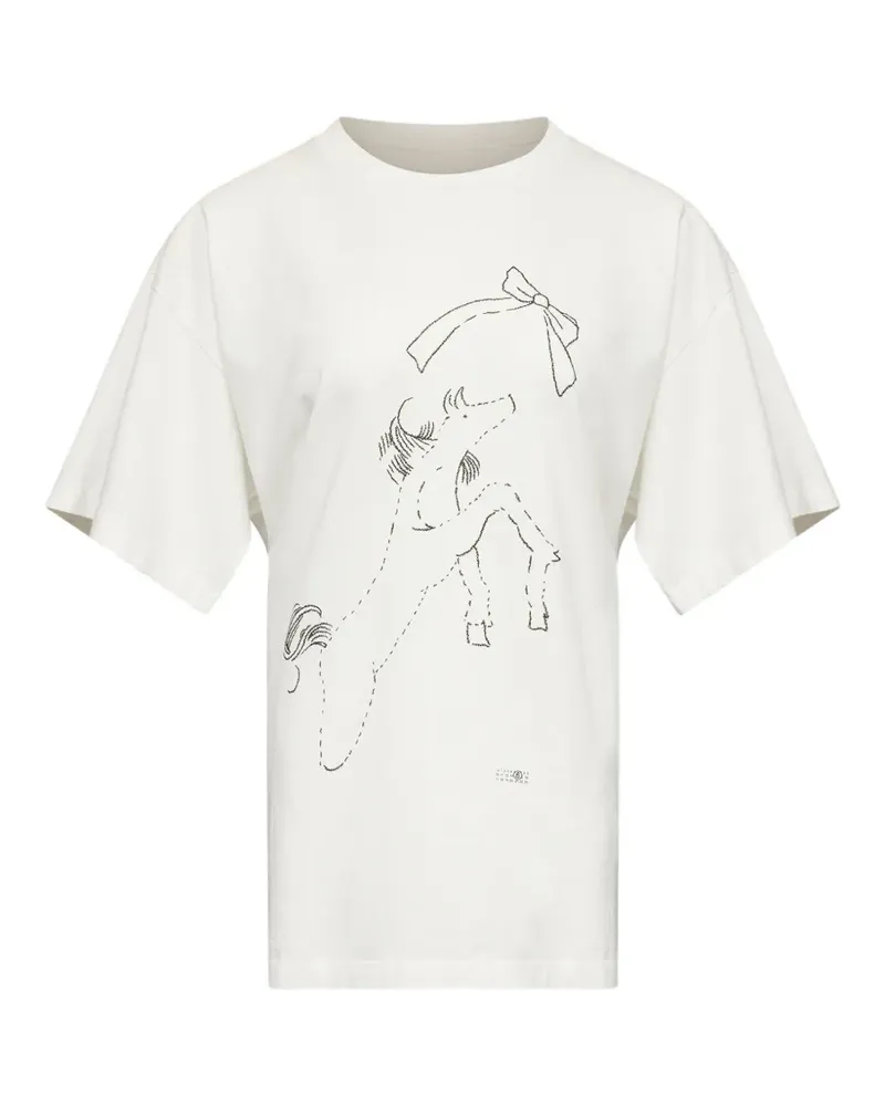 Maison Margiela horse print cotton T-shirt - Weiß Weiß