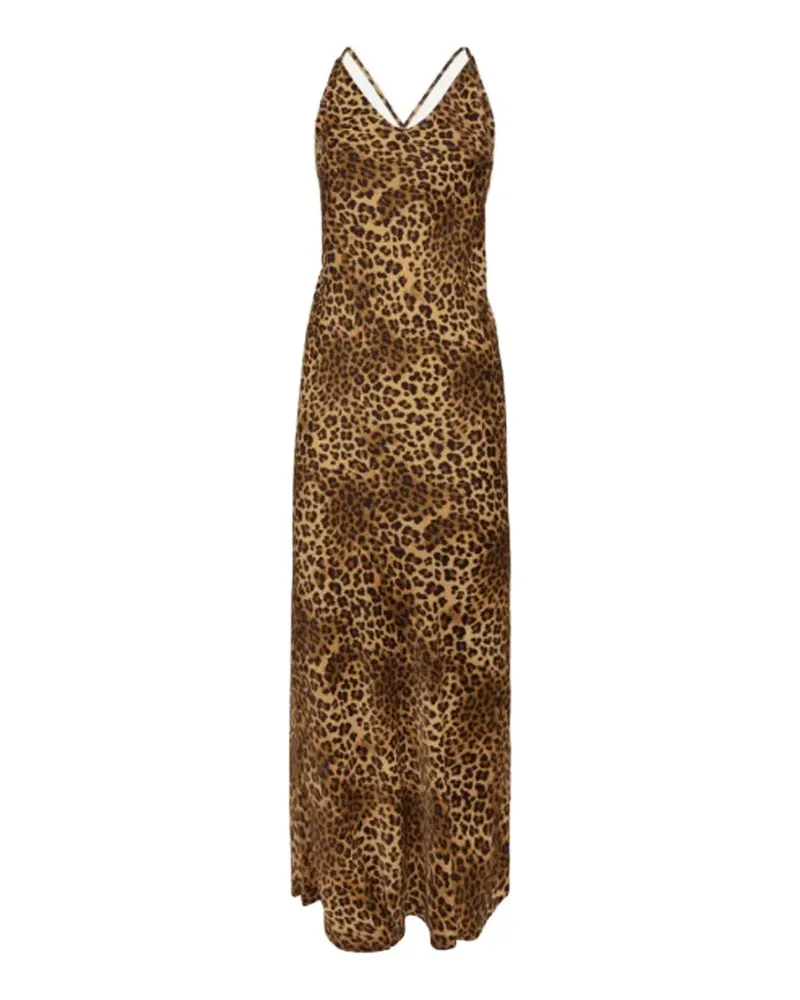 MC2 Saint Barth Satinkleid mit Leopardenprint - Nude Nude