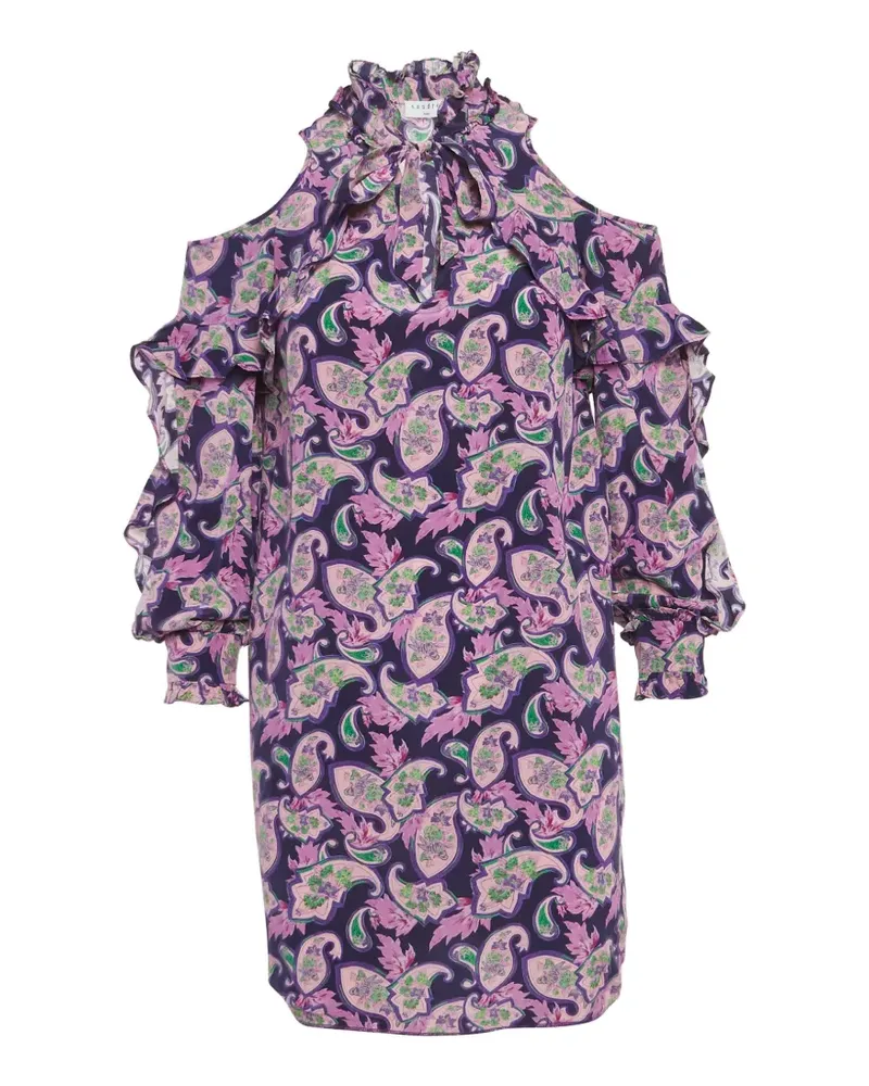 Sandro ruffled cold-shoulder silk dress - Violett Violett