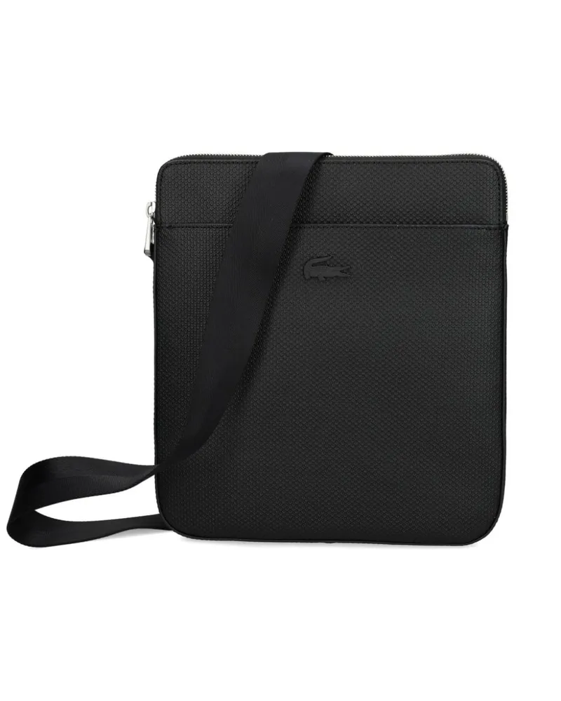 Lacoste zip-up piqué bag Schwarz