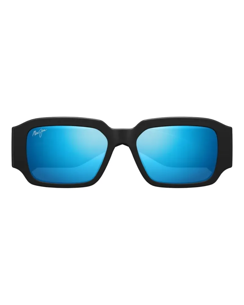 Maui Jim Sonnenbrille mit eckigem Gestell - Schwarz Schwarz