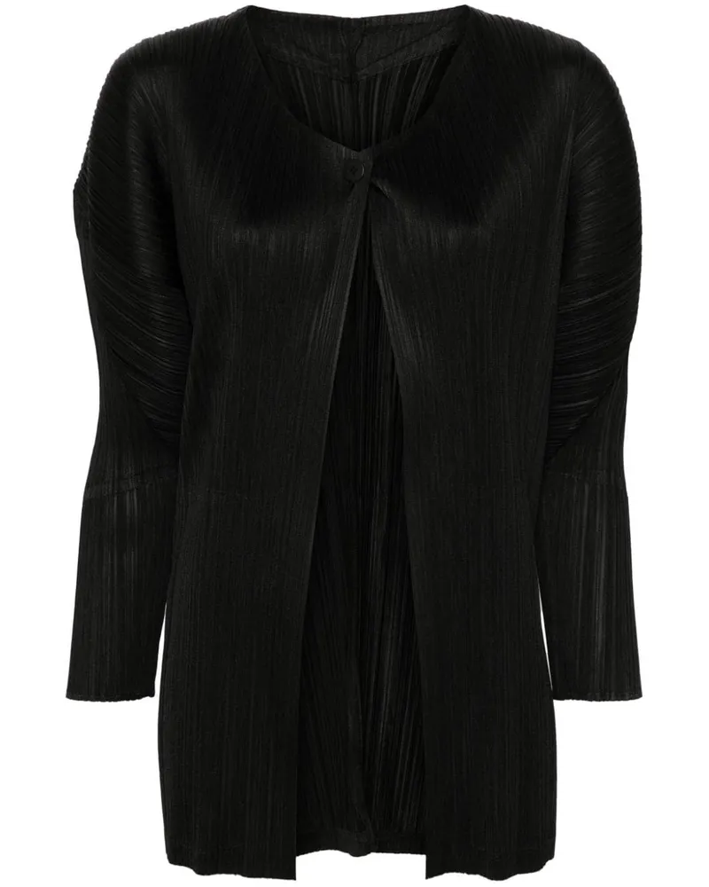 Issey Miyake Plissiertes Sakko - Schwarz Schwarz