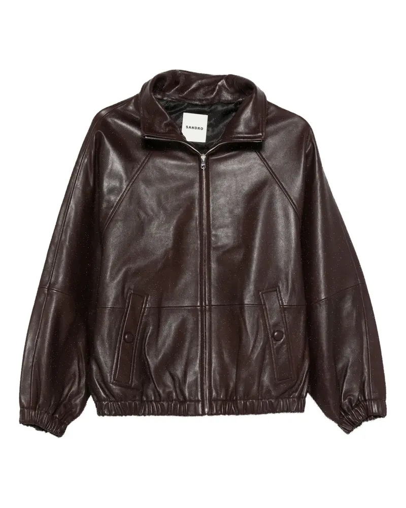 Sandro Lederjacke aus Lammleder - Braun Braun