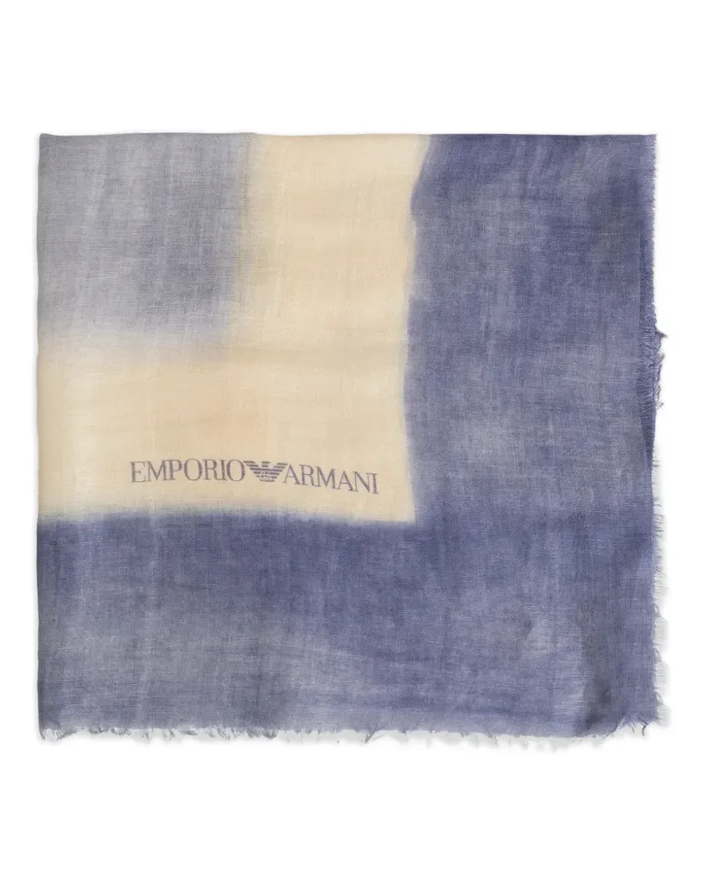Emporio Armani faded-effect scarf - Blau Blau