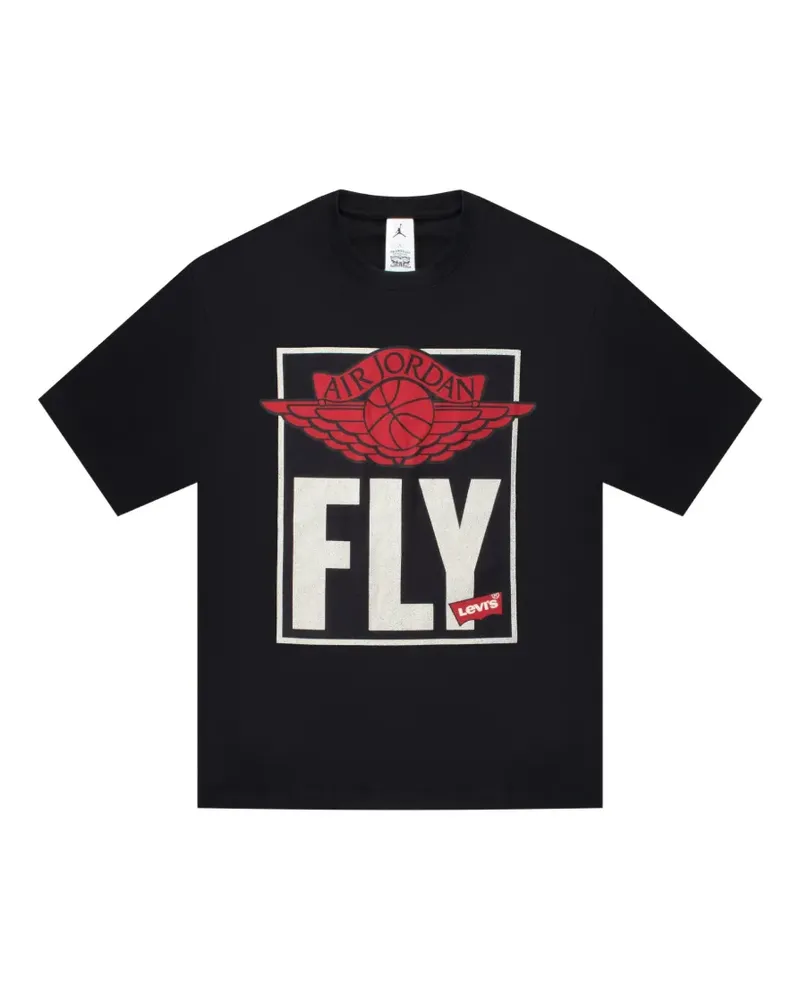 Jordan x Levi Fly T-Shirt mit grafischem Print - Schwarz Schwarz