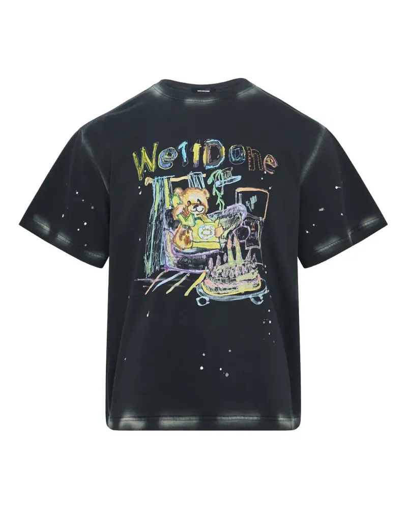 WE 11 DONE Anniversary Teddy T-shirt - Schwarz Schwarz