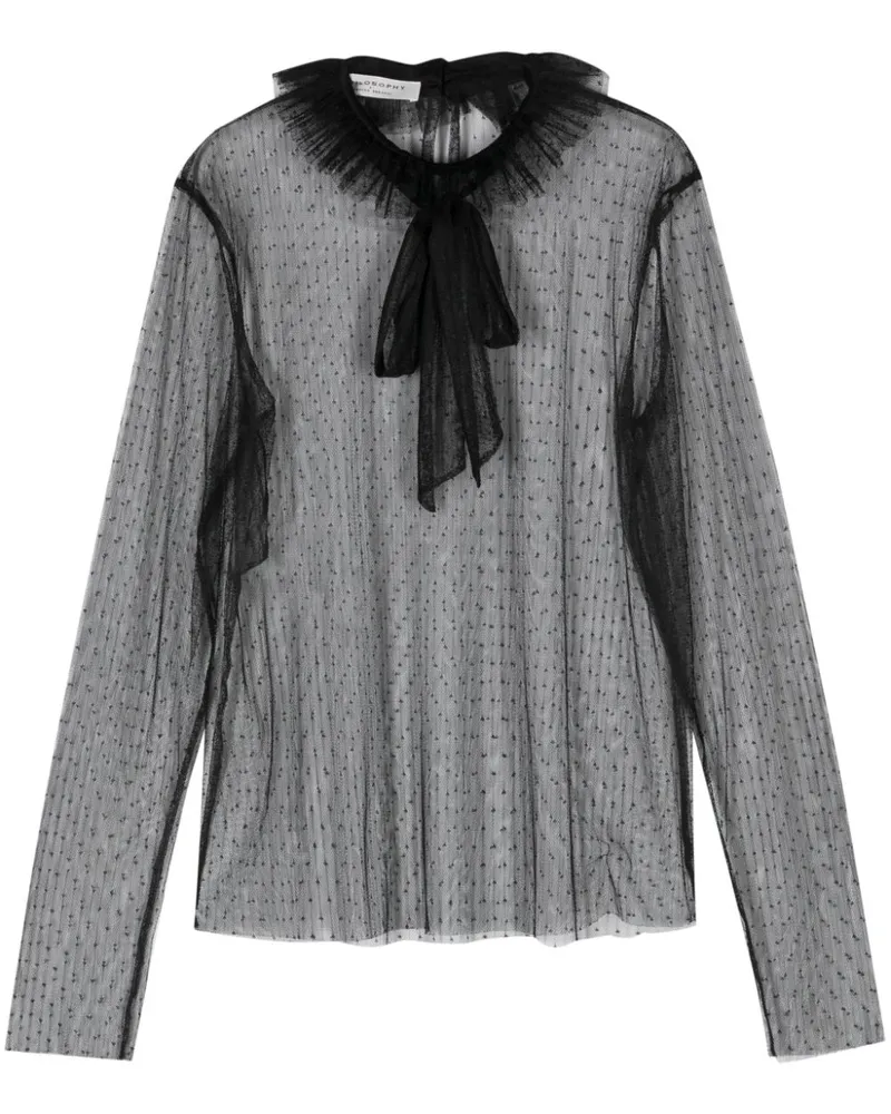 Philosophy Di Lorenzo Serafini Bluse aus Point d'Esprit - Schwarz Schwarz