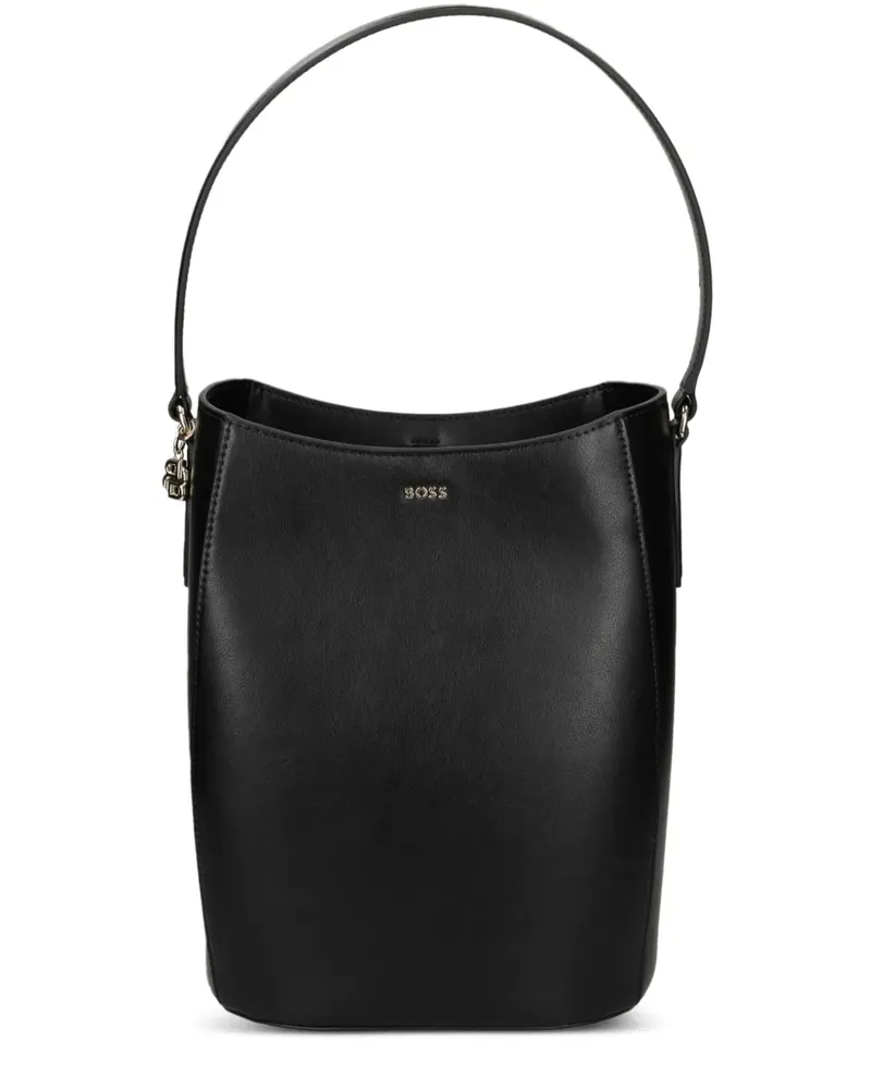 HUGO BOSS Kleine Beuteltasche mit Monogramm-Anhänger - Schwarz Schwarz
