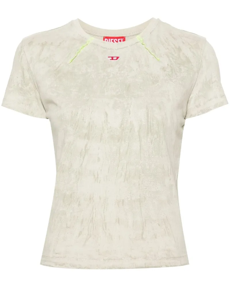 Diesel T-Shirt mit Logo-Patch - Nude Nude