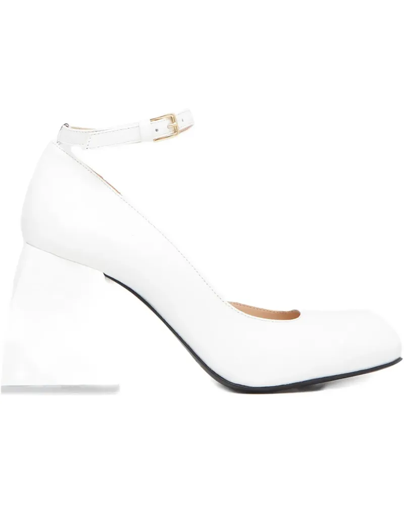 NODALETO 85mm Bulla Pia ankle-strap square-toe pumps - Weiß Weiß