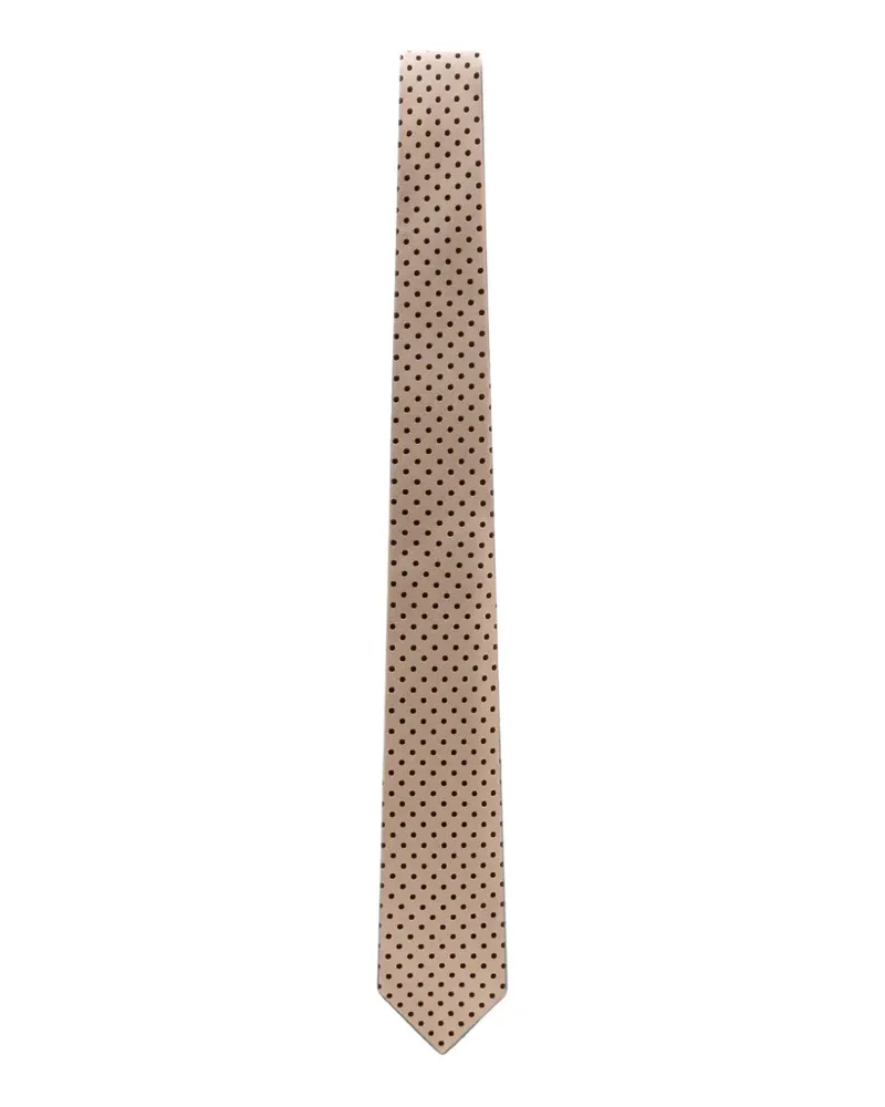 Tom Ford Seidenkrawatte mit kleinem Karomuster - Nude Nude
