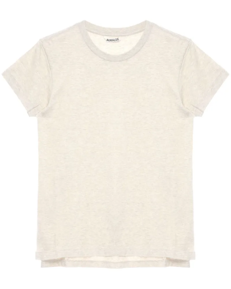 AURALEE T-Shirt mit Rundhalsausschnitt - Nude Nude