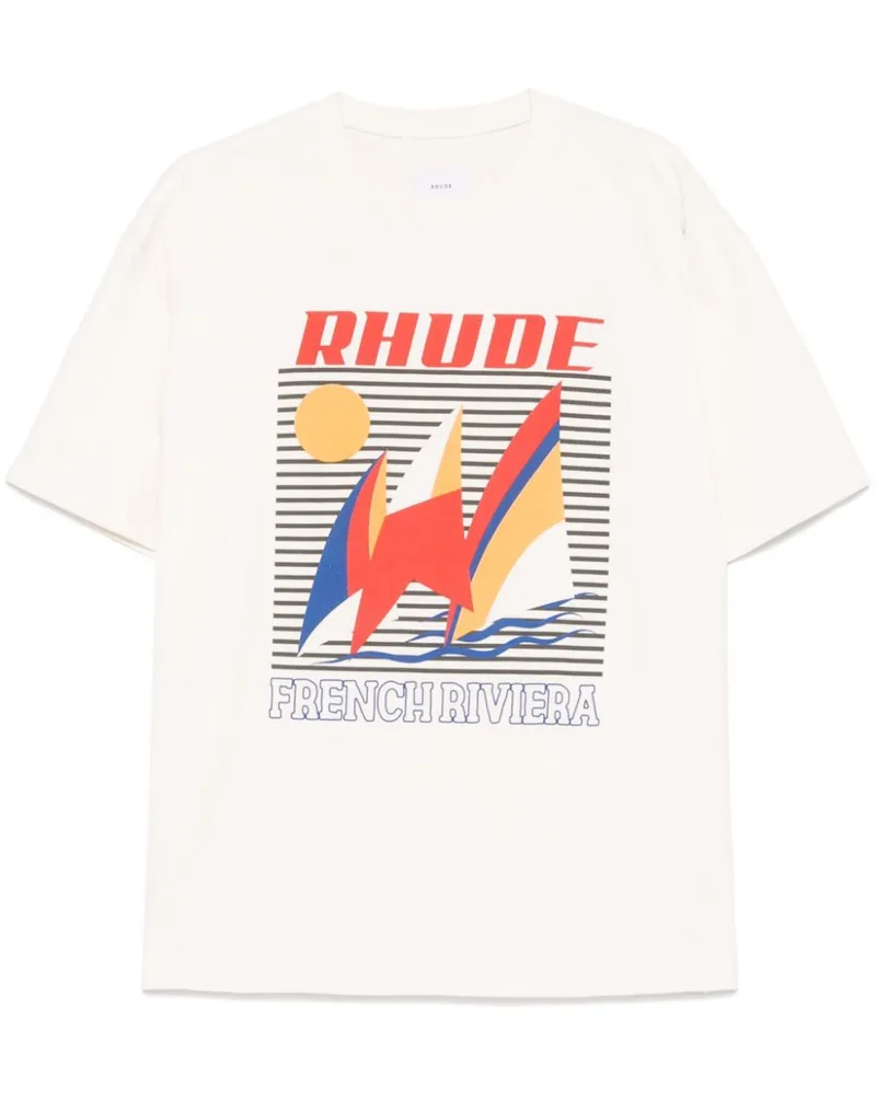 RHUDE French Riviera T-Shirt - Weiß Weiß