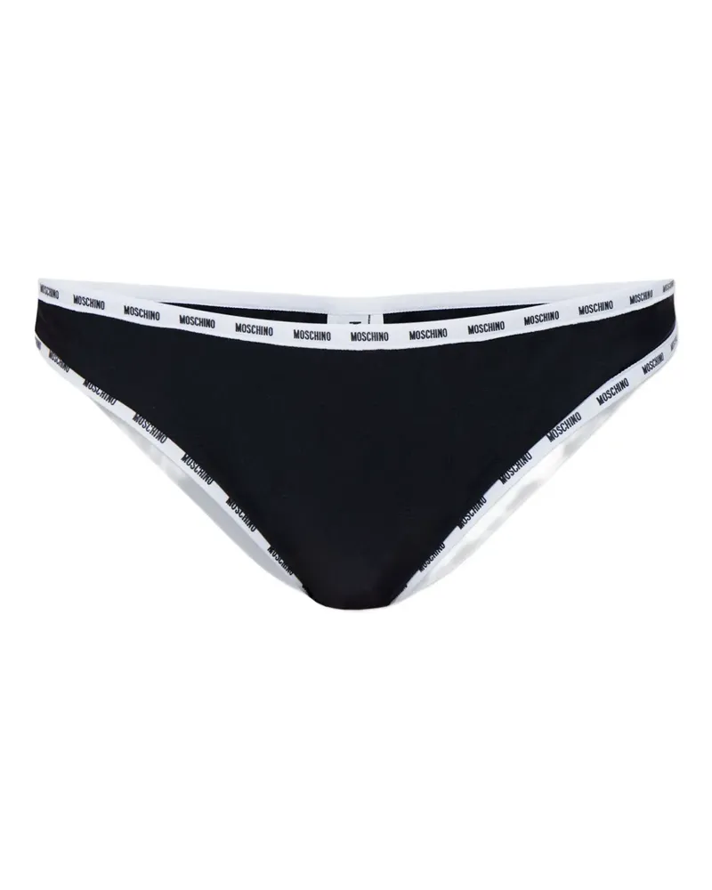 Moschino Bikinihöschen mit Logo-Bund - Schwarz Schwarz