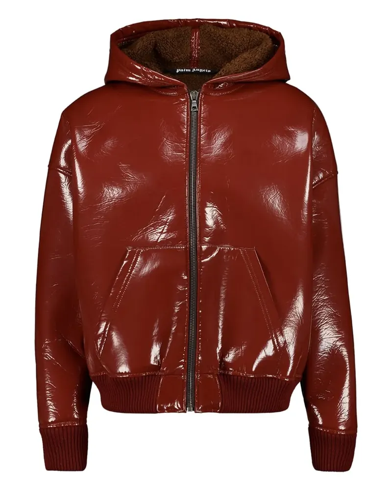 Palm Angels zip leather jacket - Rot Rot