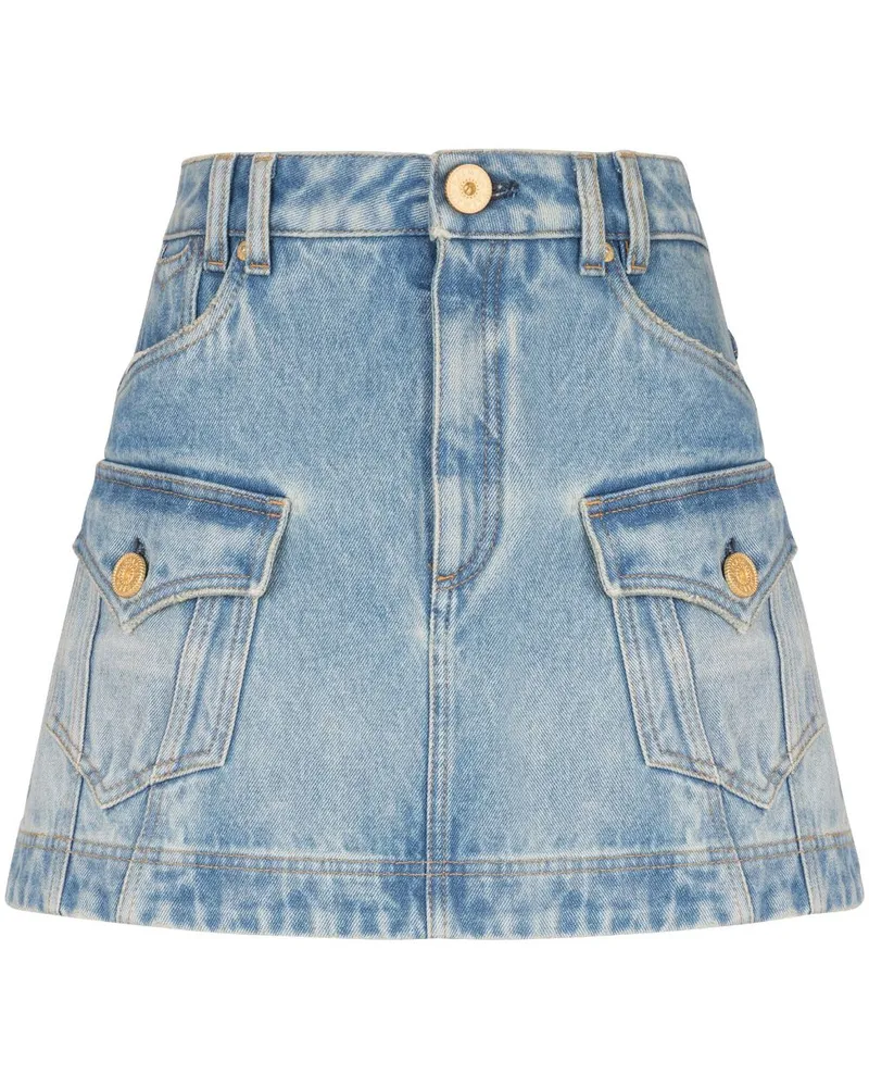 Balmain Minirock in A-Linie Blau