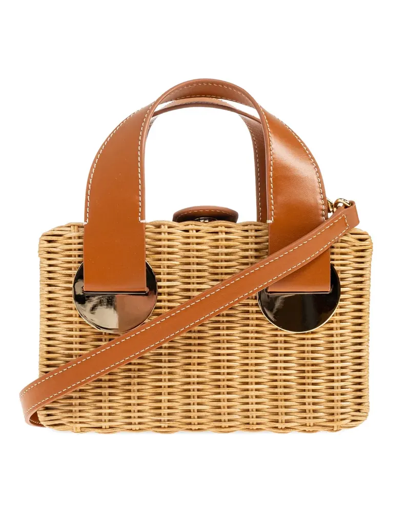 Rodo raffia tote bag - Nude Nude