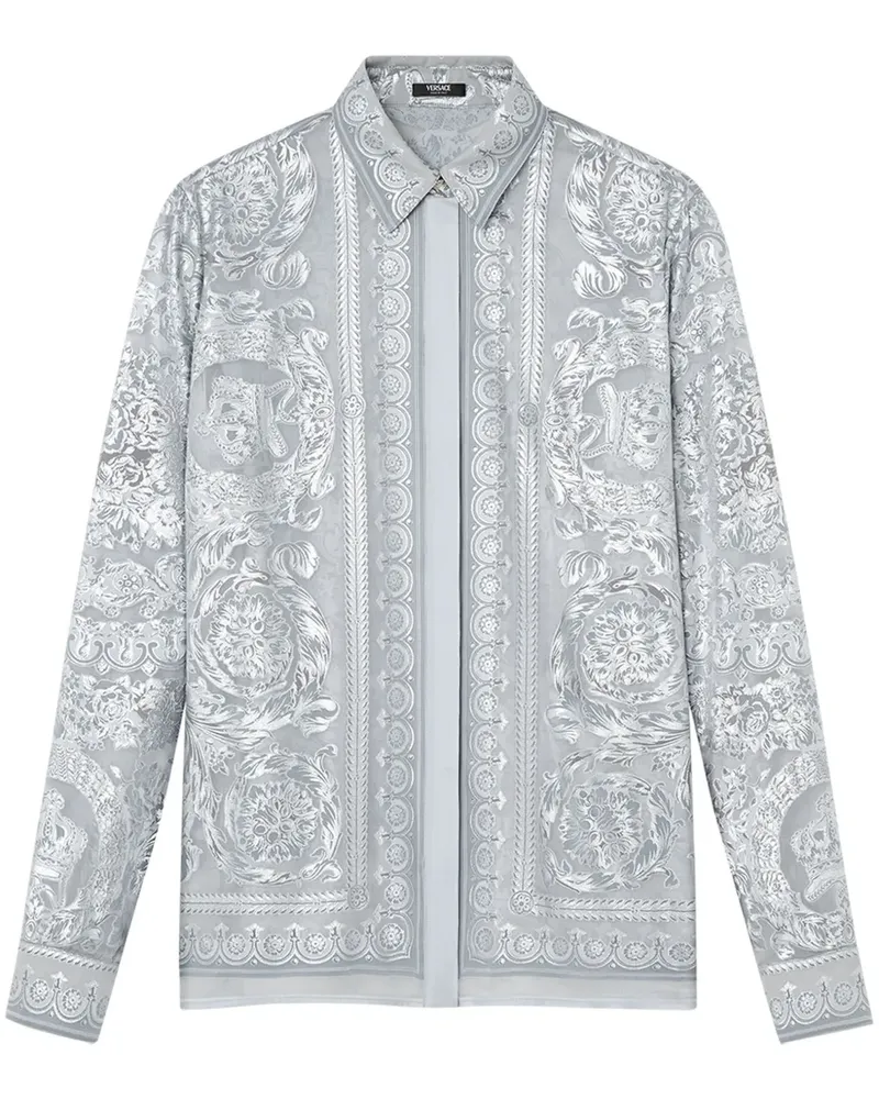 Versace La Coupe des Dieux Devoré-Hemd - Grau Grau