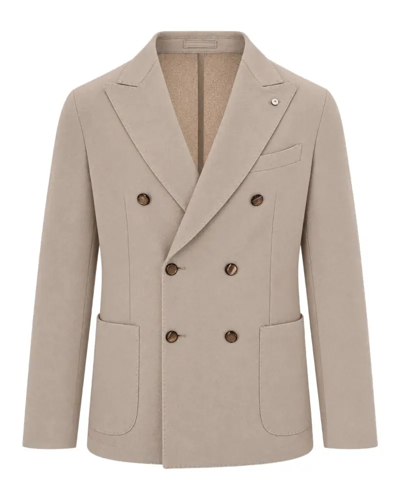 Luigi Bianchi Mantova double-breasted peaked-lapel blazer - Nude Nude