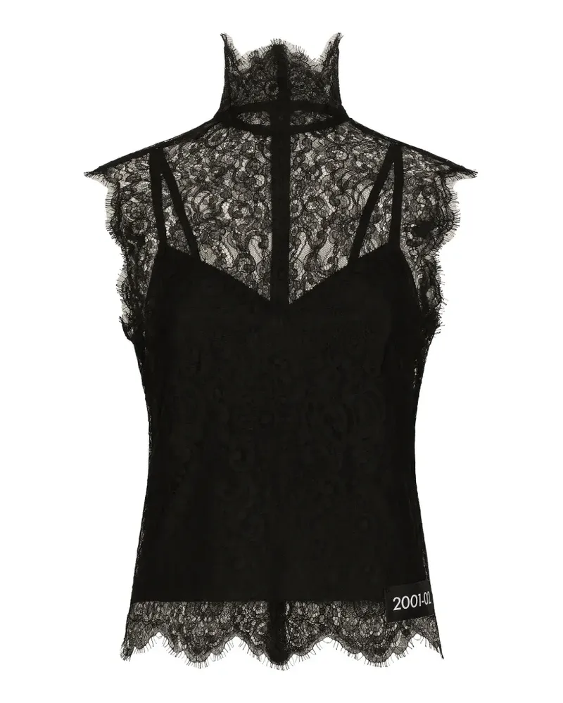 Dolce & Gabbana Chantilly Re-Edition Spitzenoberteil - Schwarz Schwarz