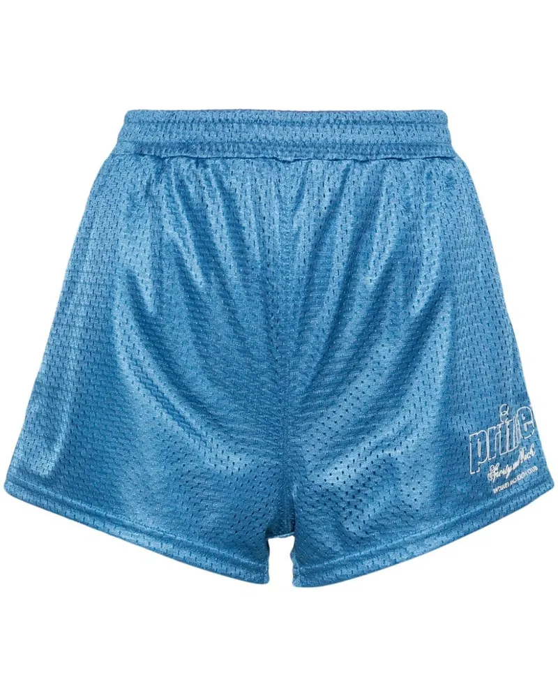 SPORTY & RICH Shorts mit Lochmuster - Blau Blau