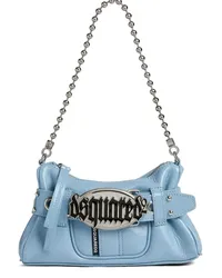 Dsquared2 Schultertasche mit Logo-Schild Blau