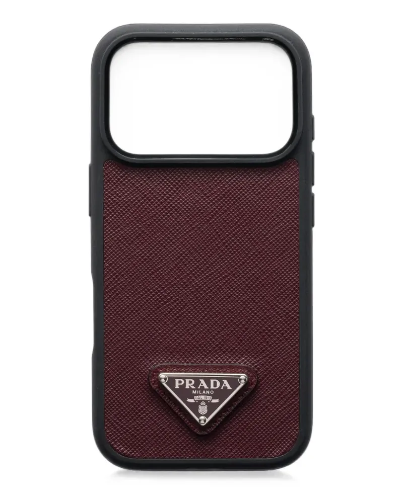 Prada Handytasche für iPhone 17 Pro Max aus Saffiano-Leder - Rot Rot