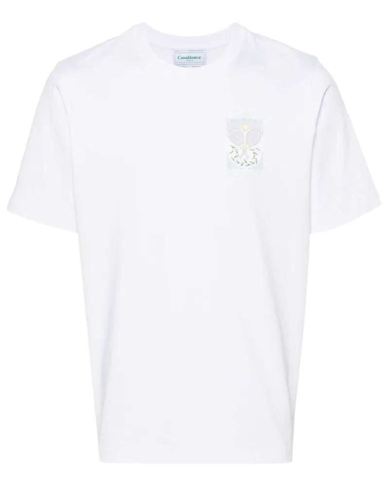 Casablanca Paris Tennis Pastelle T-Shirt - Weiß Weiß