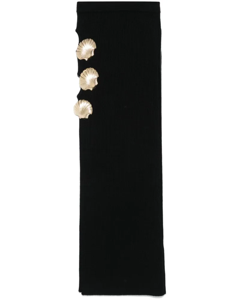 Giuseppe di Morabito Rock mit Muschelbrosche mit Cut-Out - Schwarz Schwarz